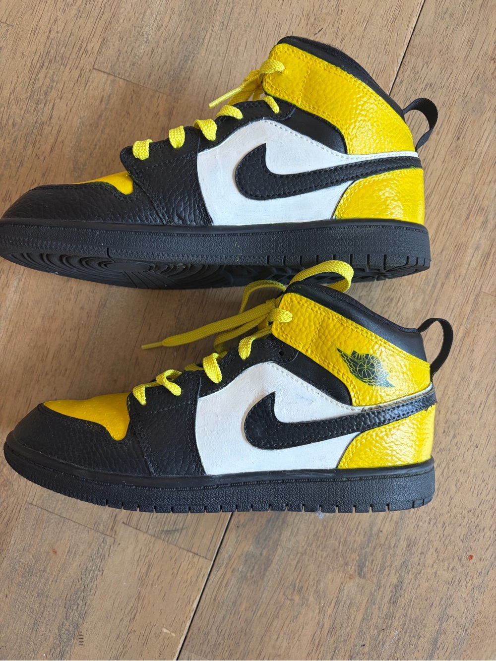 Nike Jordan 1-Mid. Kids Sneakers Custom painted.